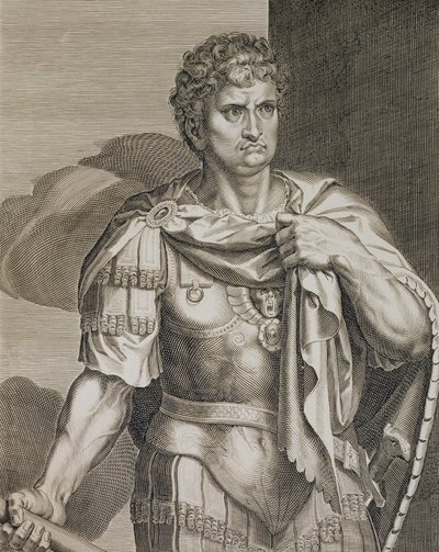 Nero Claudius Caesar Emperor of Rome 54-68 AD Engraved by Aegidius Sadeler (1570-1629) by Tiziano Vecelli